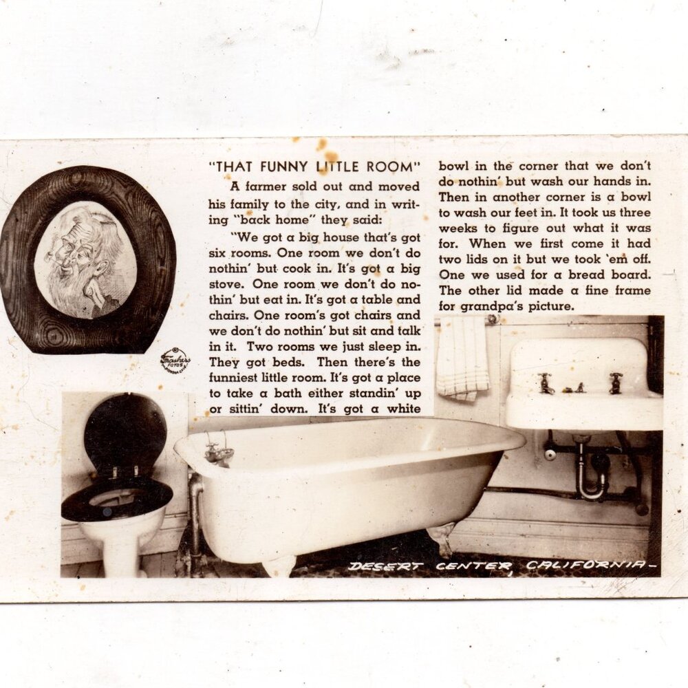 Vintage 1940s Humorous Postcard - That Funny Little Room
